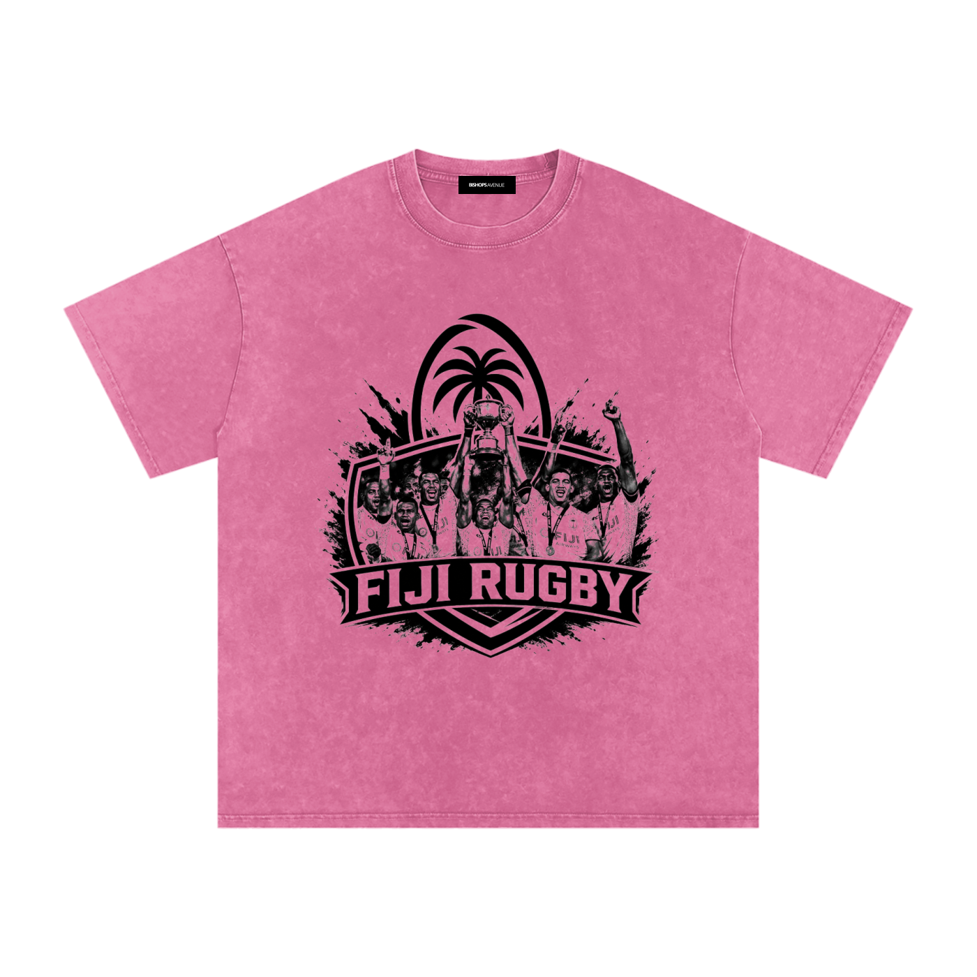 Fiji Rugby Snow Washed Oversized Cotton T-Shirt