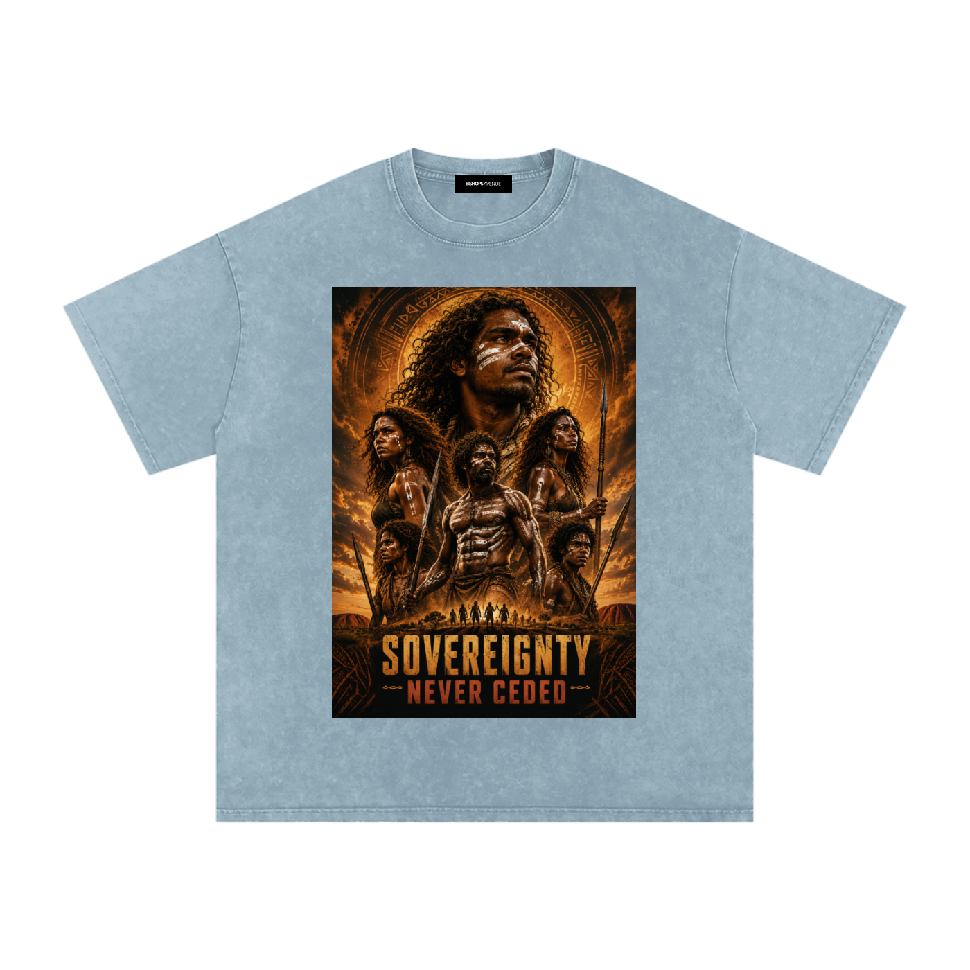 sovereignty - NEVER CEDED -Snow Washed Oversized Cotton T-Shirt