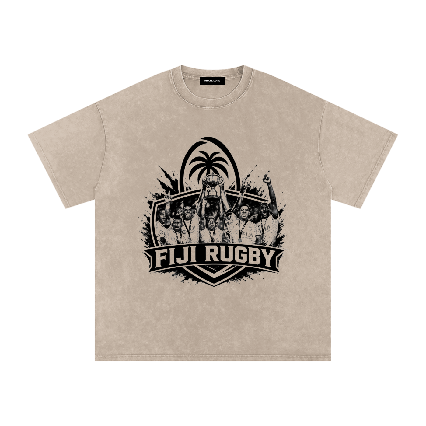 Fiji Rugby Snow Washed Oversized Cotton T-Shirt