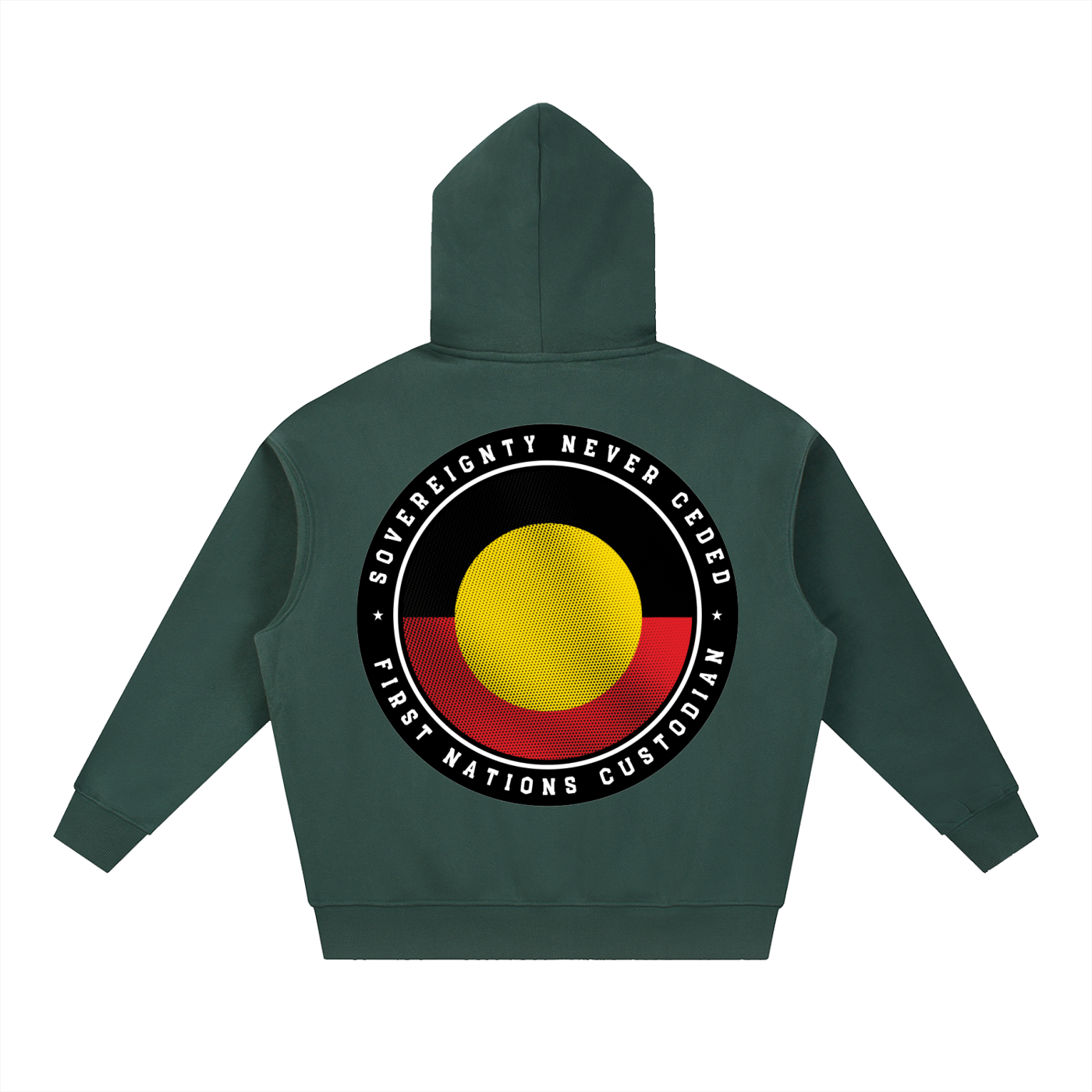 NEVER CEDED Essential Oversized Boxy Fit Fleece Hoodie