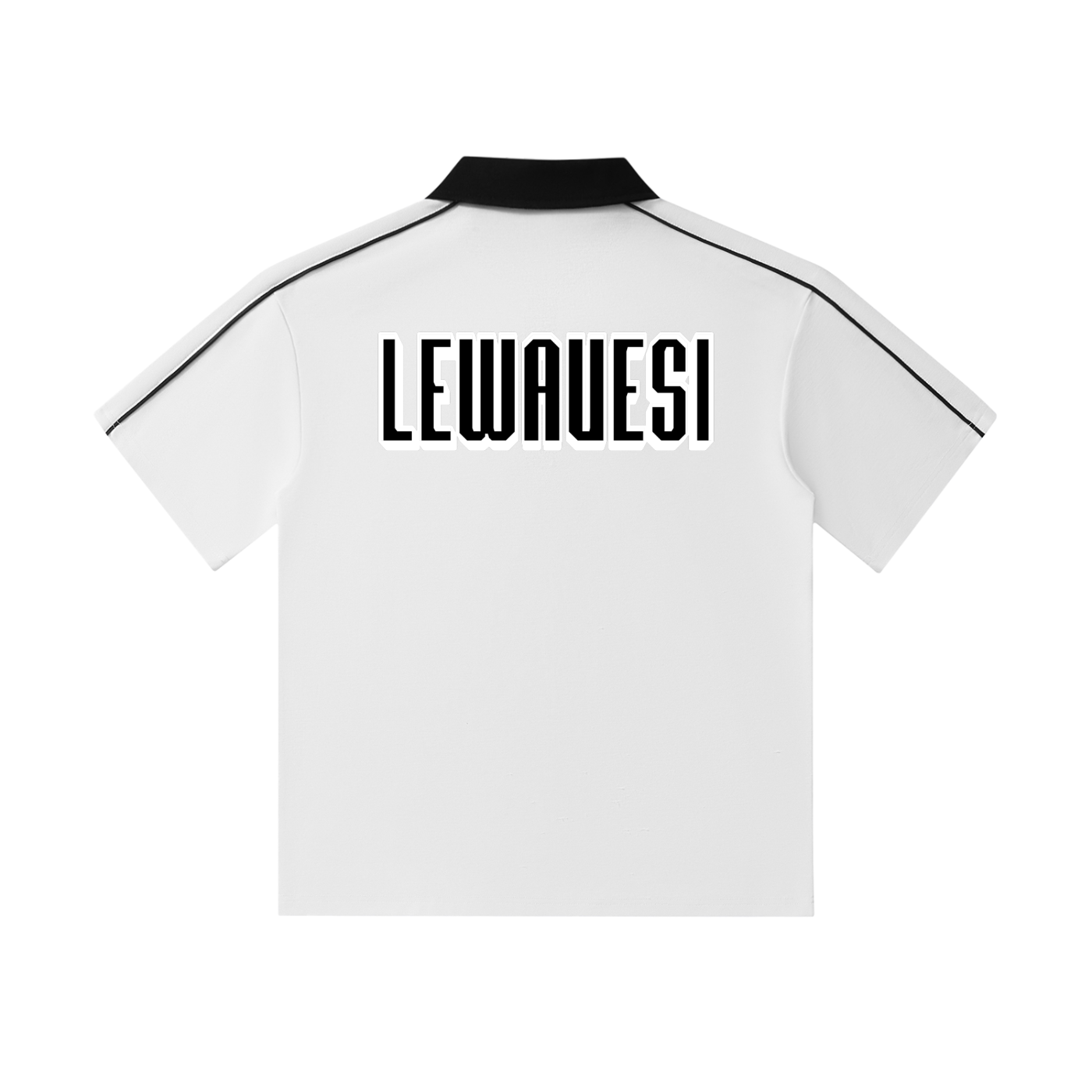 LewaVesi Contrast Collar Short-Sleeve Polo Shirt
