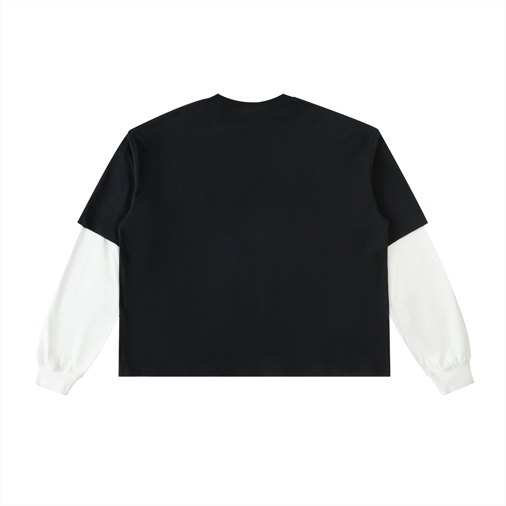 THAT'S MUNTHA Layered Contrast Sleeve Cotton T-Shirt