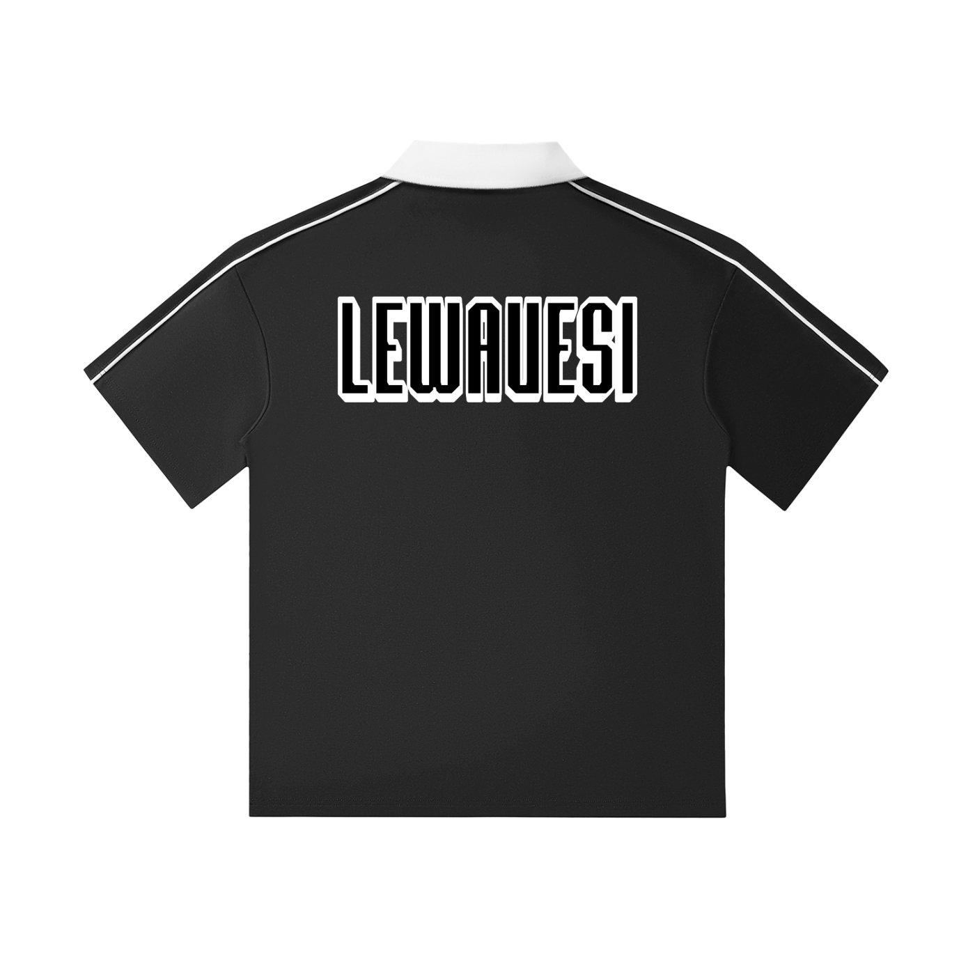 LewaVesi Contrast Collar Short-Sleeve Polo Shirt