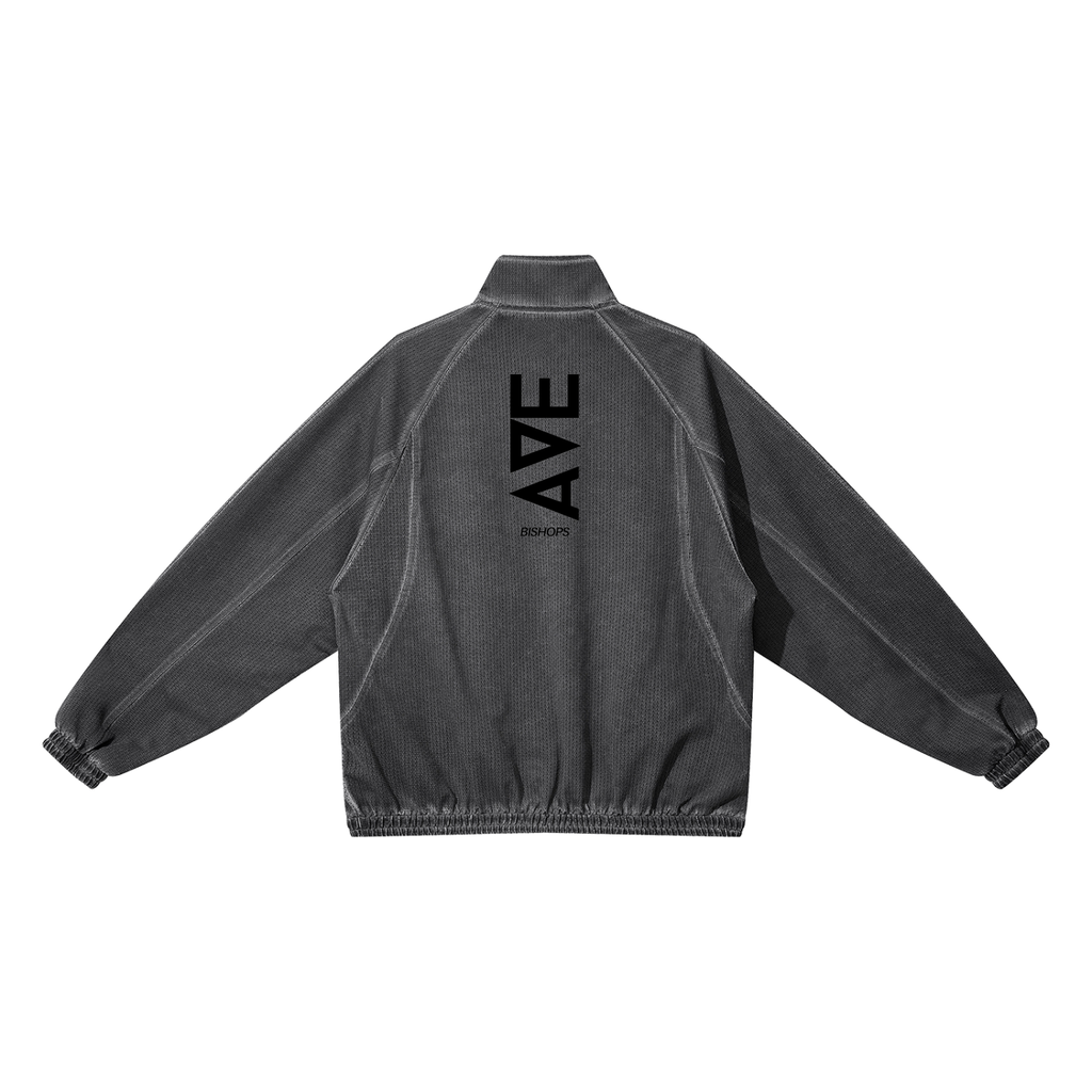 Bishops Avenue Unisex Vintage Wash Full Zip Mesh Jacket