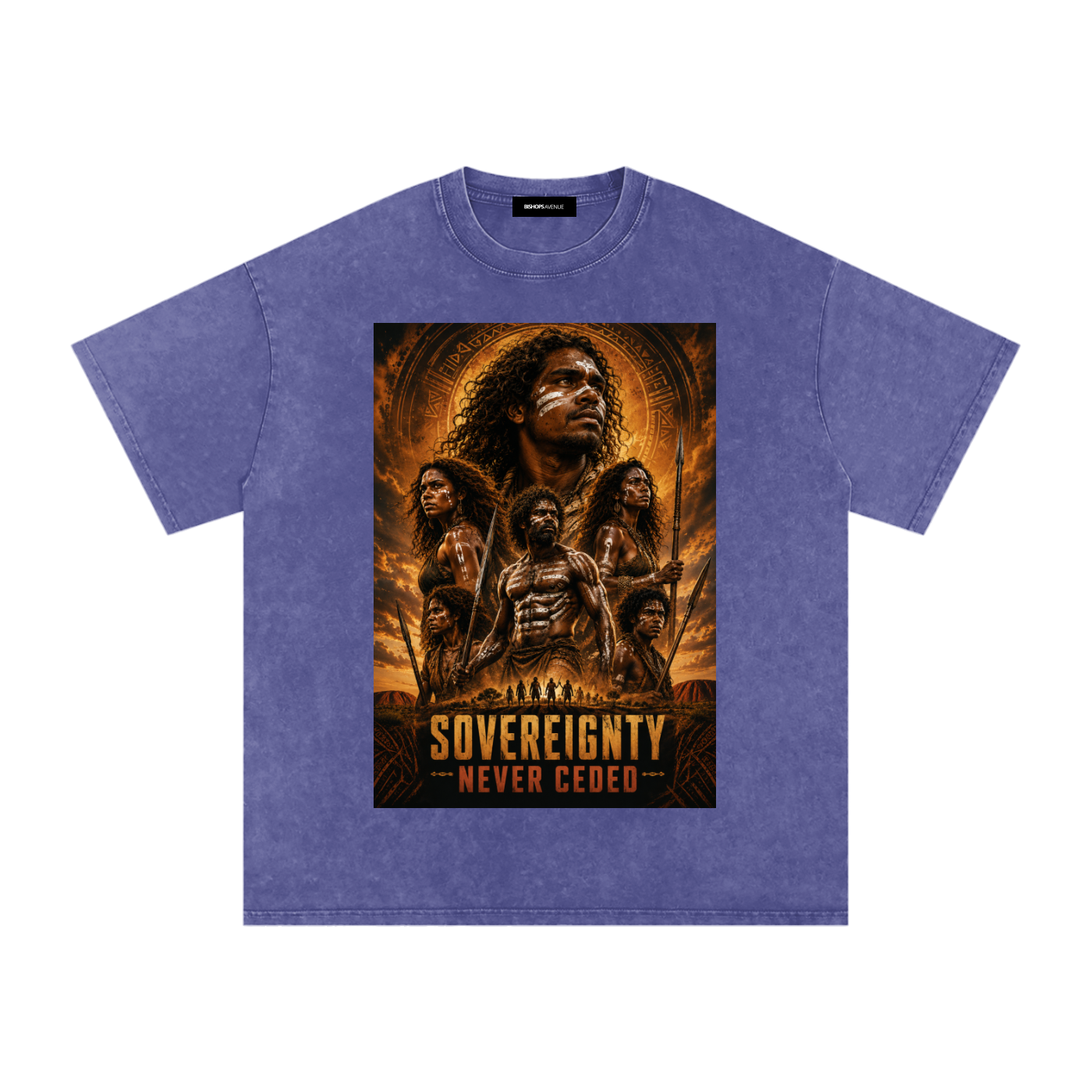 sovereignty - NEVER CEDED -Snow Washed Oversized Cotton T-Shirt
