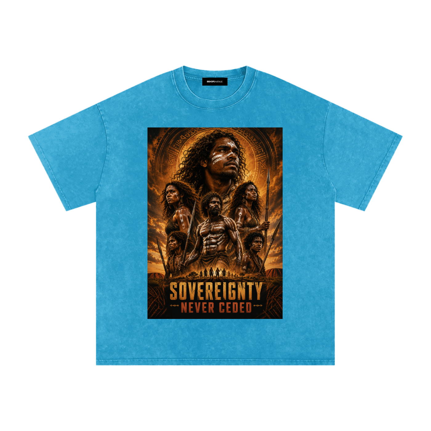 sovereignty - NEVER CEDED -Snow Washed Oversized Cotton T-Shirt