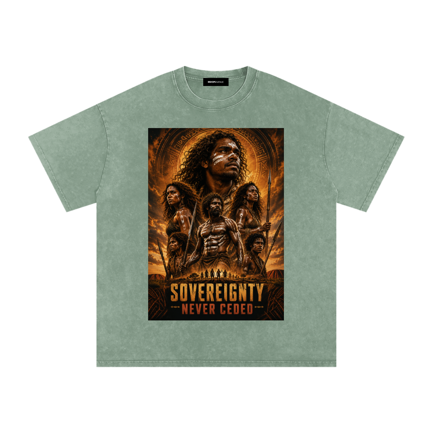 sovereignty - NEVER CEDED -Snow Washed Oversized Cotton T-Shirt