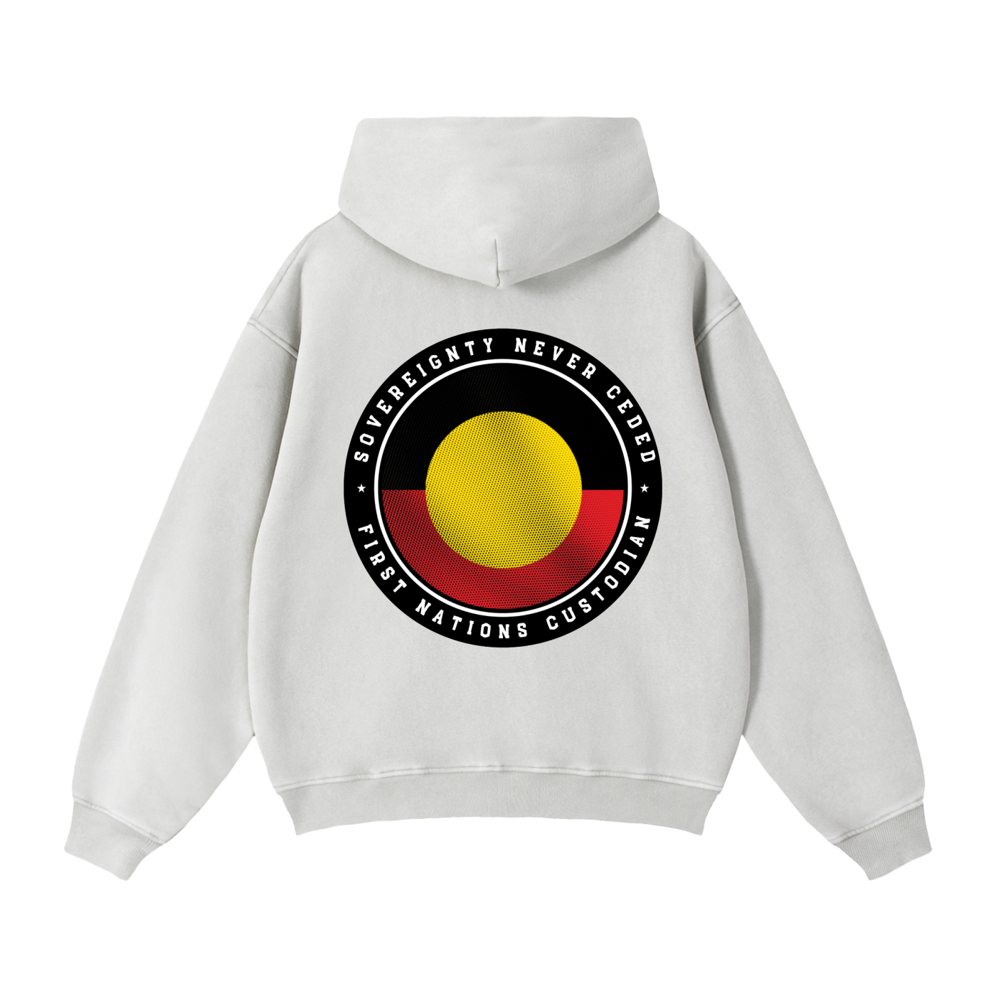 NEVER CEDED Zip-Through Boxy Fleece Hoodie