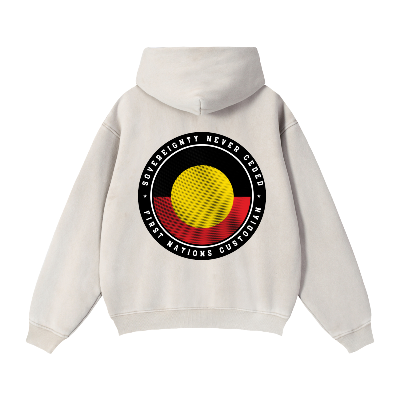 NEVER CEDED Zip-Through Boxy Fleece Hoodie