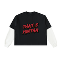 THAT'S MUNTHA Layered Contrast Sleeve Cotton T-Shirt
