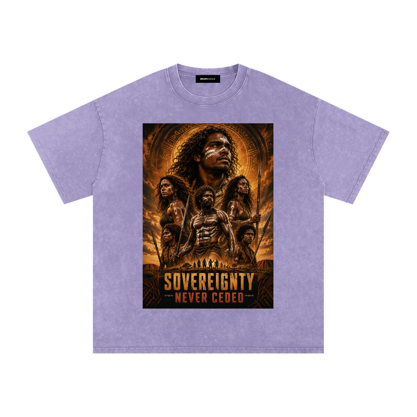 sovereignty - NEVER CEDED -Snow Washed Oversized Cotton T-Shirt