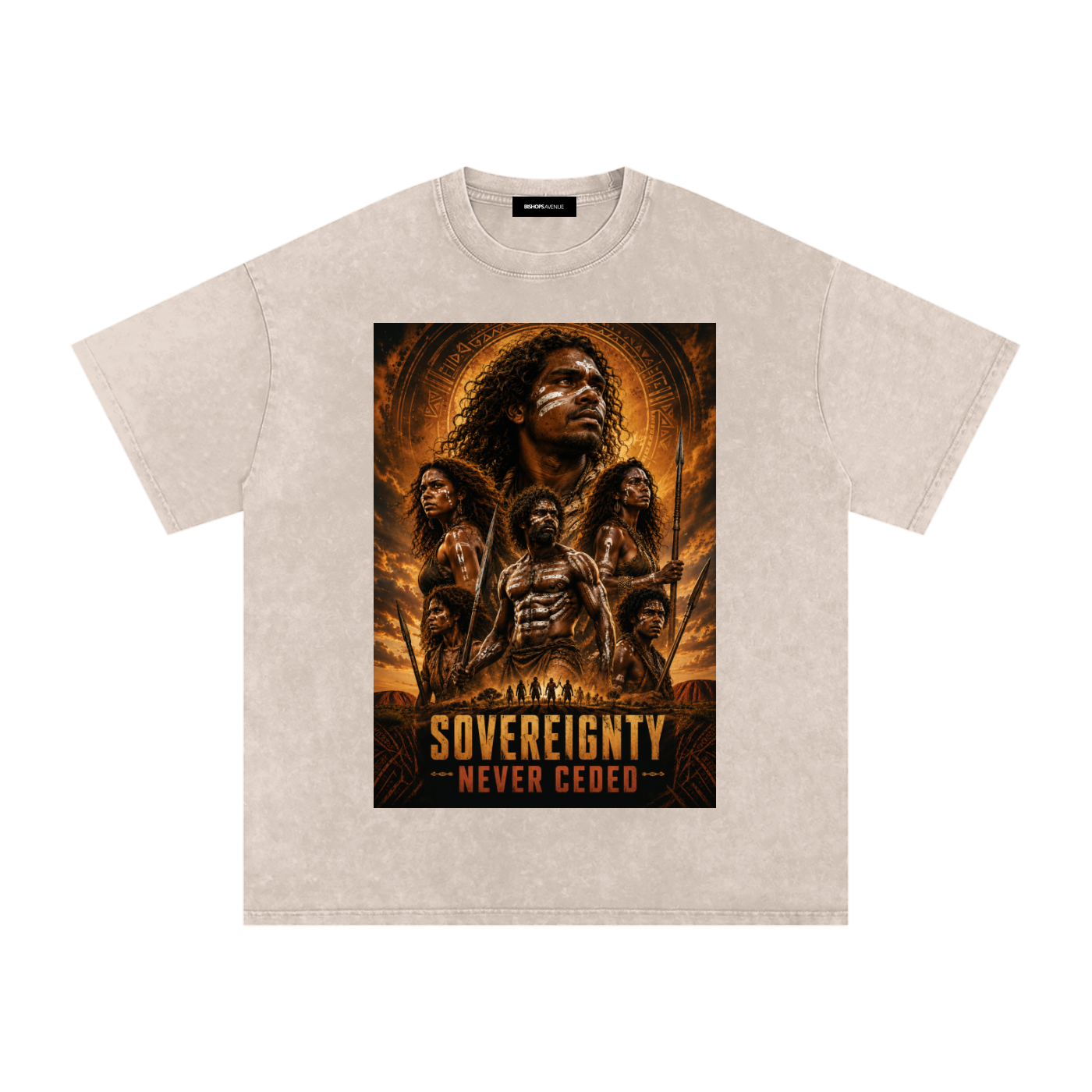 sovereignty - NEVER CEDED -Snow Washed Oversized Cotton T-Shirt