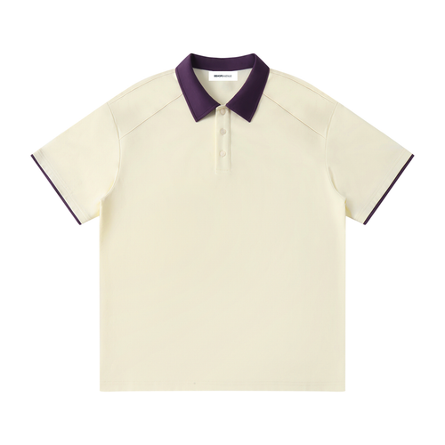 Contrast Collar Raglan Polo Shirt