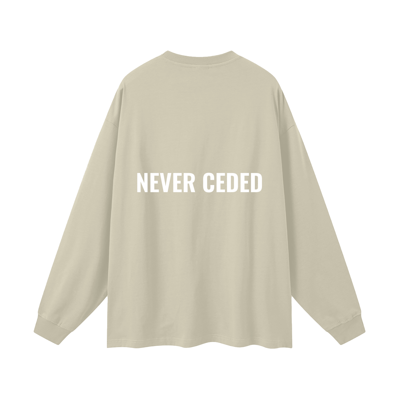 NEVER CEDED Oversized Unisex Long Sleeve T-Shirt