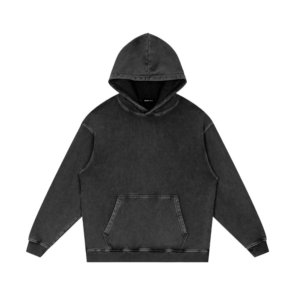 Snow Washed Loose Cotton Hoodie 420