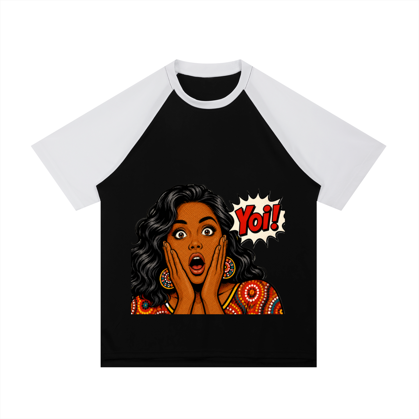 Contrast Raglan Sleeve Mesh T-Shirt