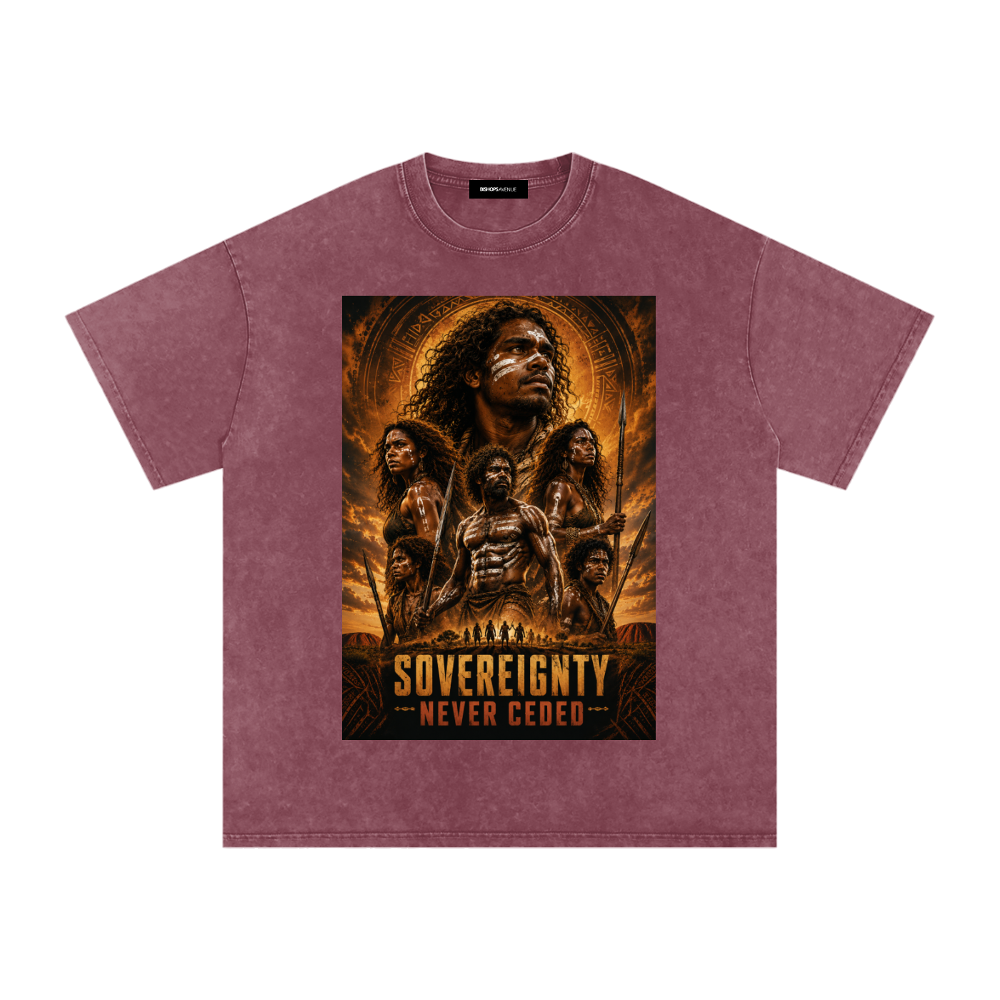 sovereignty - NEVER CEDED -Snow Washed Oversized Cotton T-Shirt