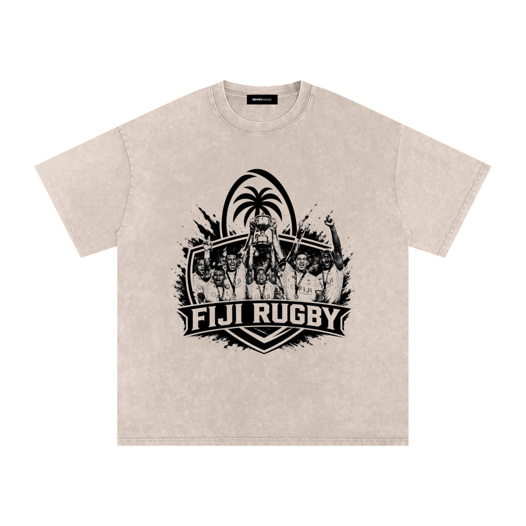 Fiji Rugby Snow Washed Oversized Cotton T-Shirt