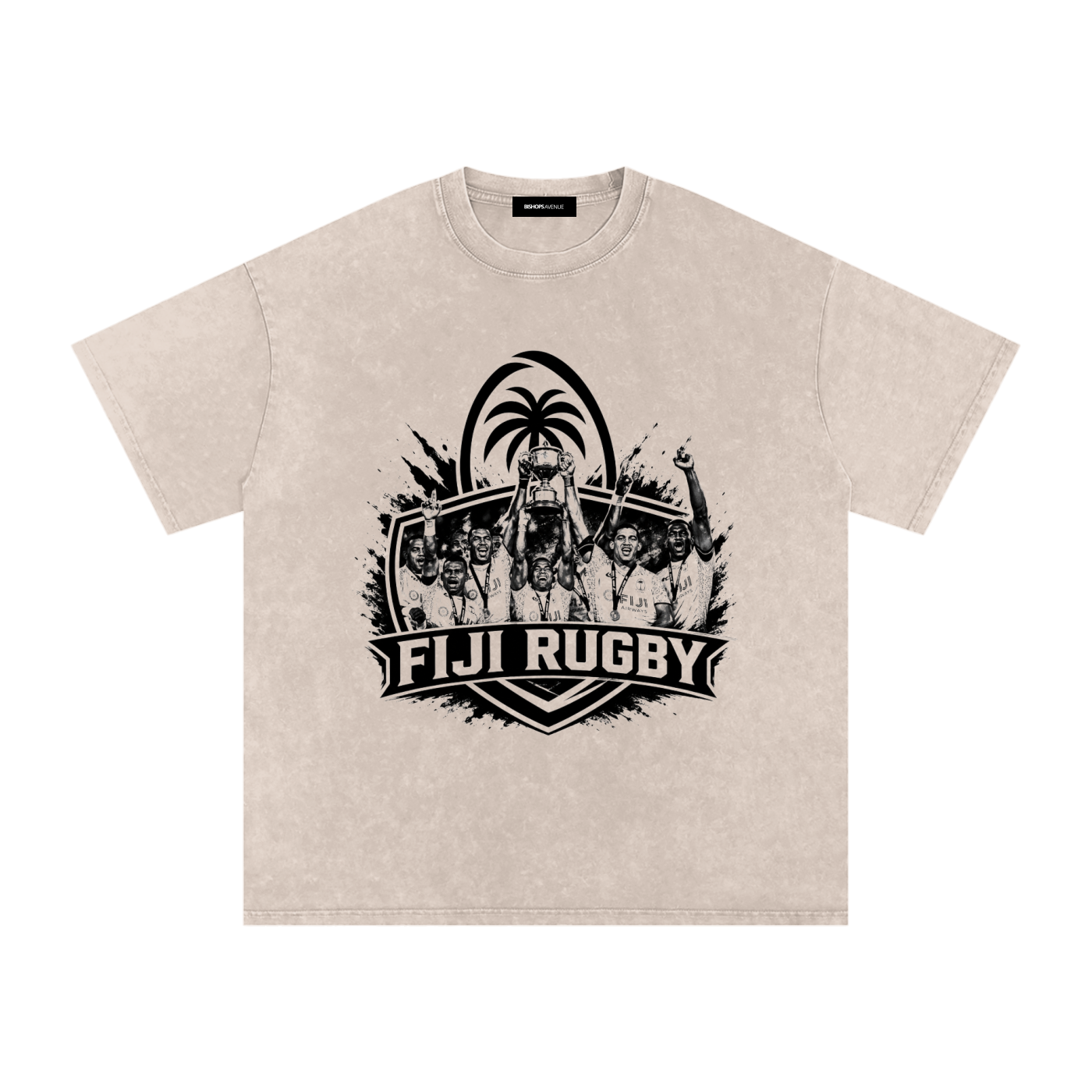 Fiji Rugby Snow Washed Oversized Cotton T-Shirt