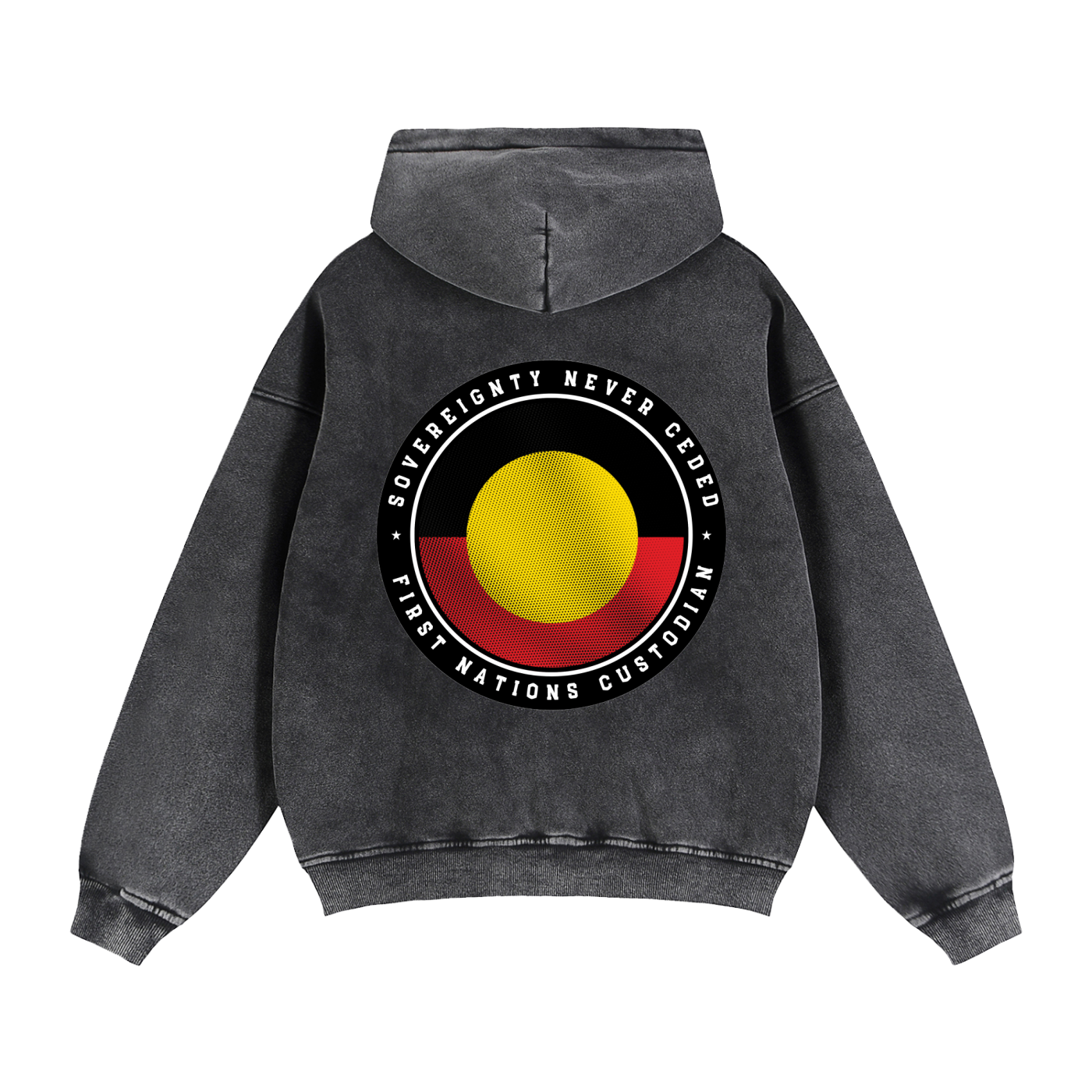 NEVER CEDED Zip-Through Boxy Fleece Hoodie