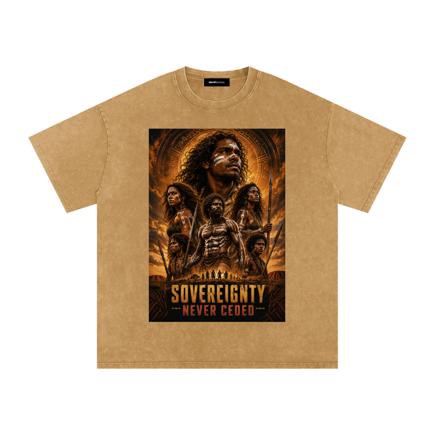sovereignty - NEVER CEDED -Snow Washed Oversized Cotton T-Shirt
