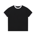 Contrast Edge Ribbed Crewneck T-Shirt