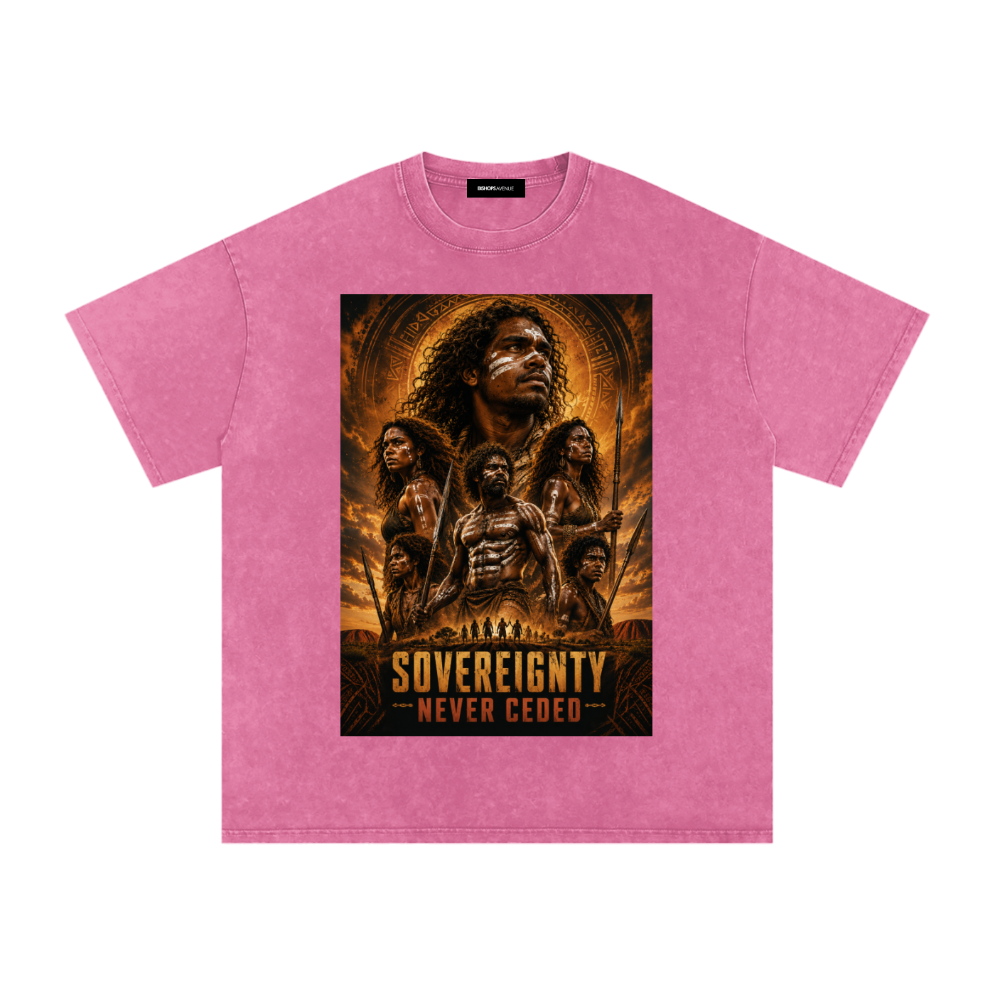 sovereignty - NEVER CEDED -Snow Washed Oversized Cotton T-Shirt