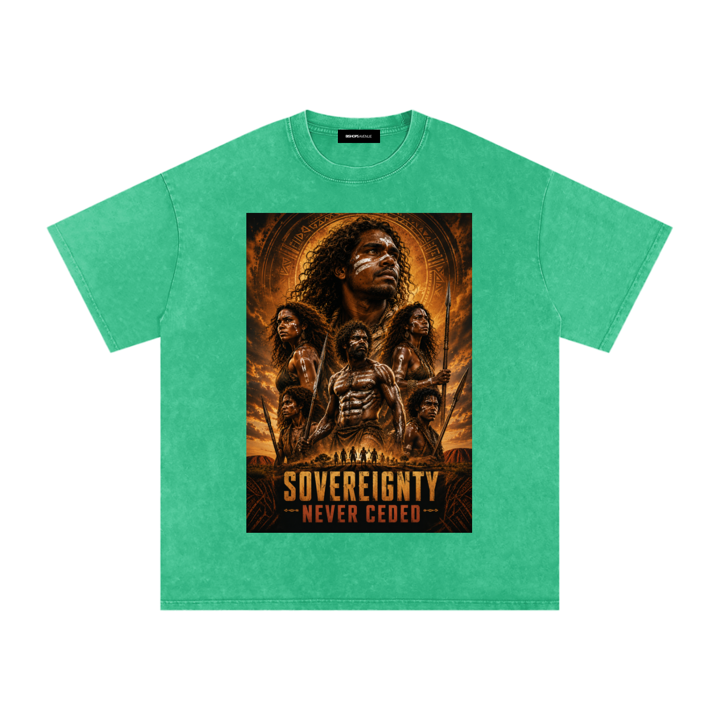 sovereignty - NEVER CEDED -Snow Washed Oversized Cotton T-Shirt