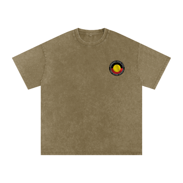 NEVER CEDED - BASE Snow Washed Oversized Cotton T-Shirt