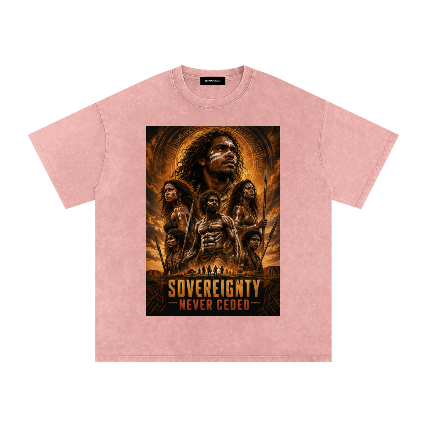 sovereignty - NEVER CEDED -Snow Washed Oversized Cotton T-Shirt