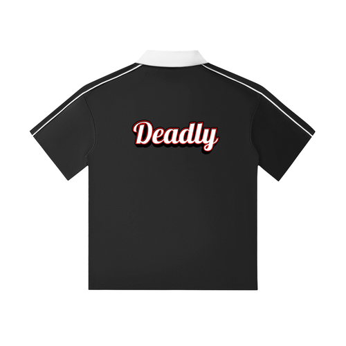 Deadly Contrast Collar Short-Sleeve Polo Shirt