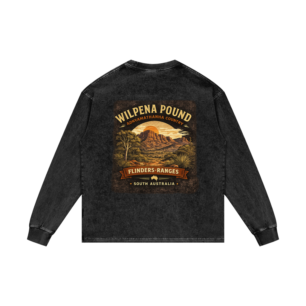 WILPENA POUND Acid Wash Oversize Long Sleeve T-Shirt