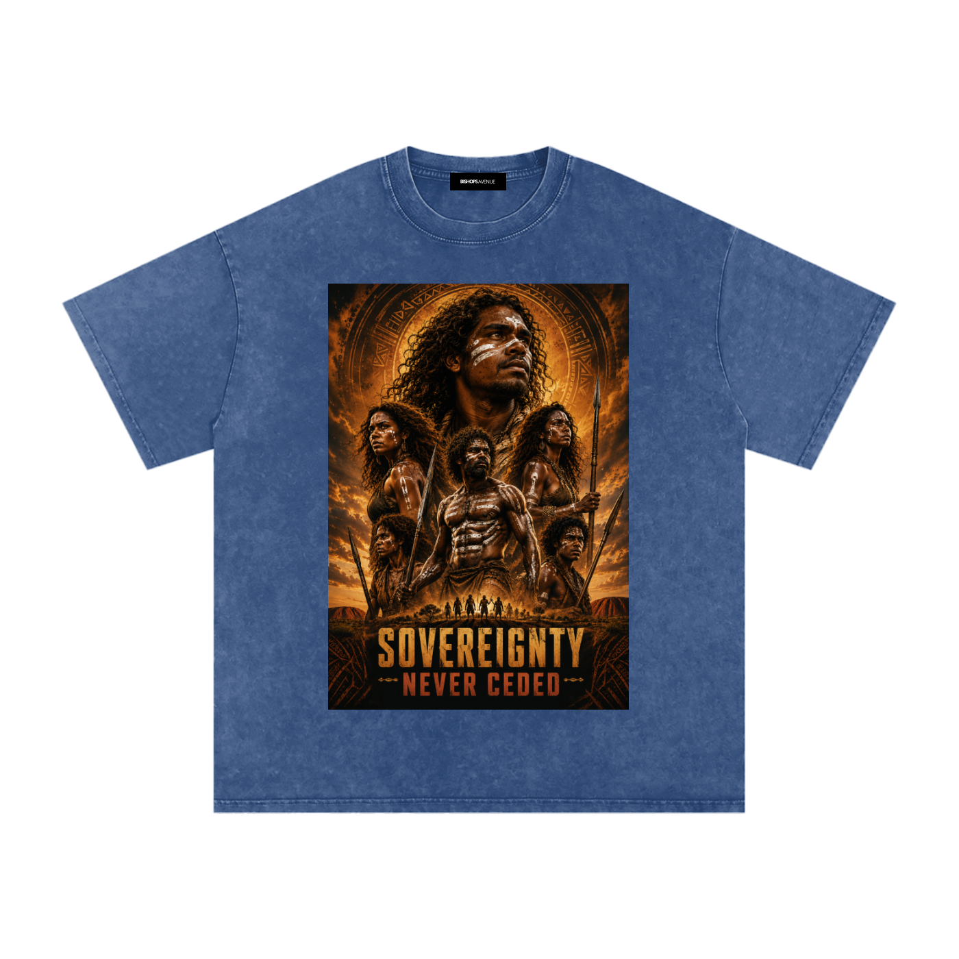 sovereignty - NEVER CEDED -Snow Washed Oversized Cotton T-Shirt