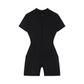 Women's Quarter-Zip Short Sleeve Romper