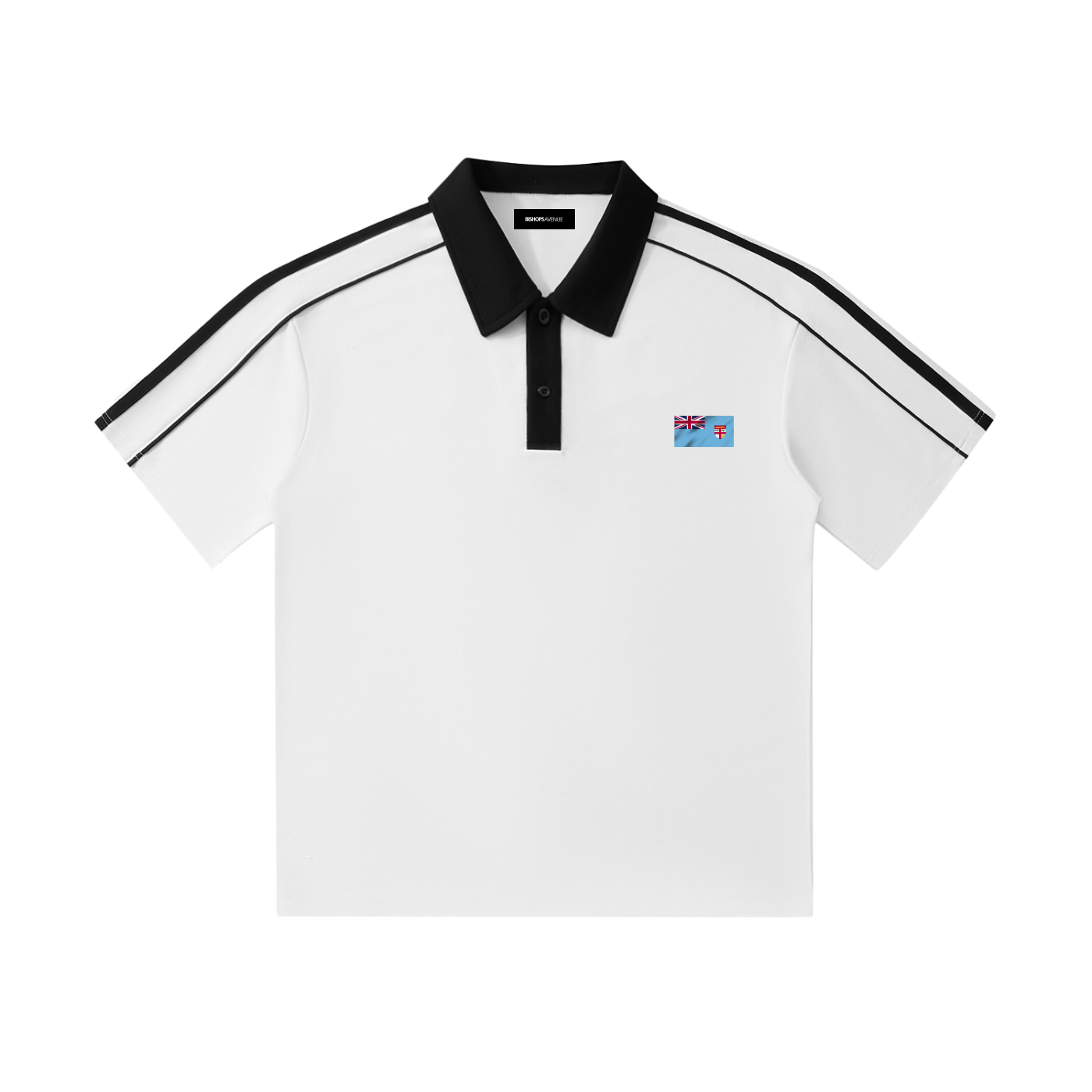 LewaVesi Contrast Collar Short-Sleeve Polo Shirt
