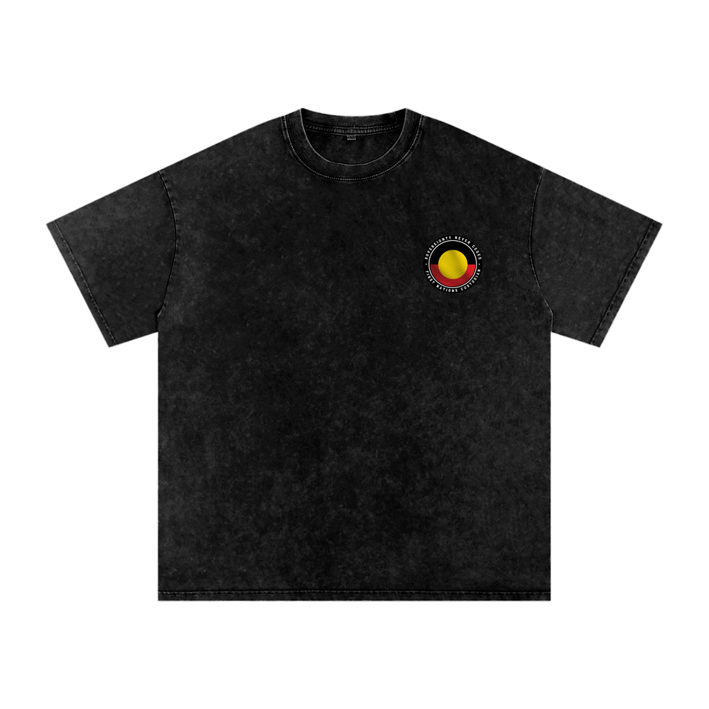 NEVER CEDED - BASE Snow Washed Oversized Cotton T-Shirt
