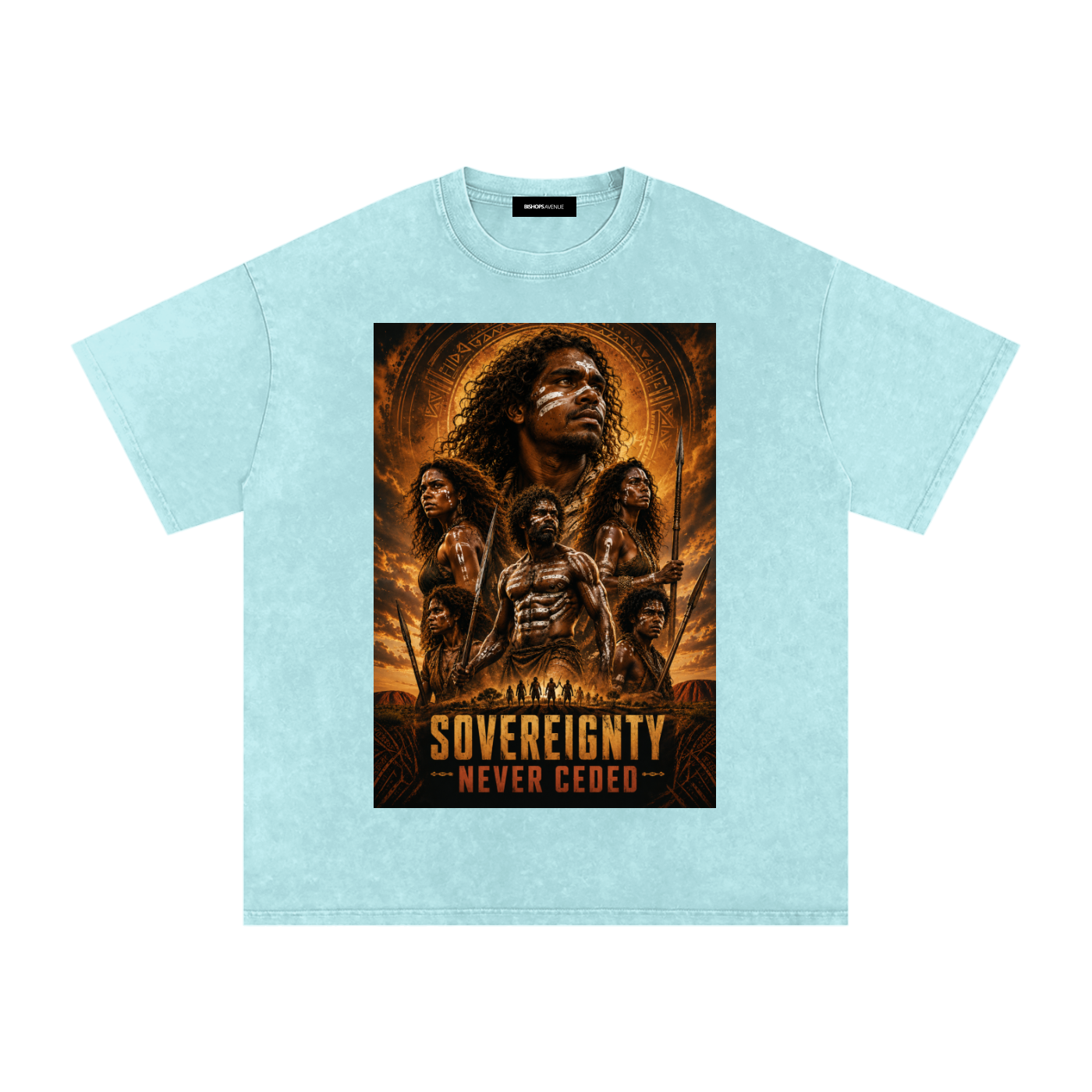 sovereignty - NEVER CEDED -Snow Washed Oversized Cotton T-Shirt