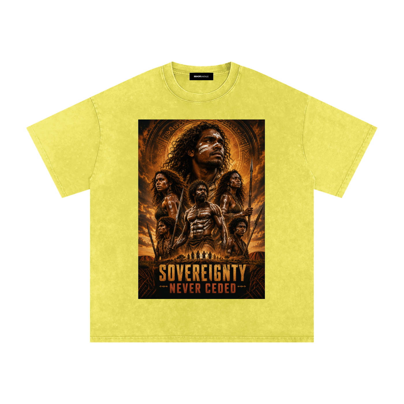 sovereignty - NEVER CEDED -Snow Washed Oversized Cotton T-Shirt