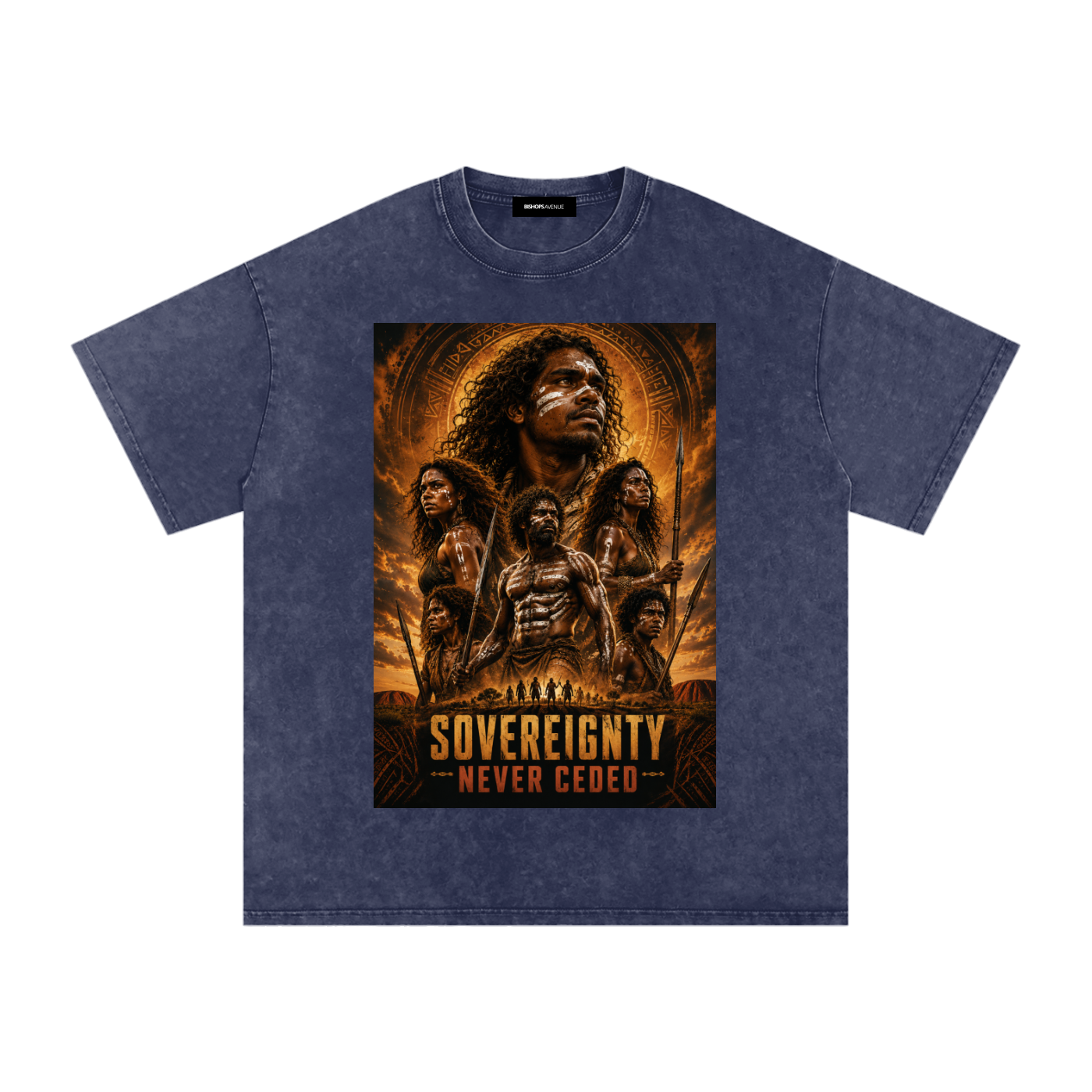 sovereignty - NEVER CEDED -Snow Washed Oversized Cotton T-Shirt