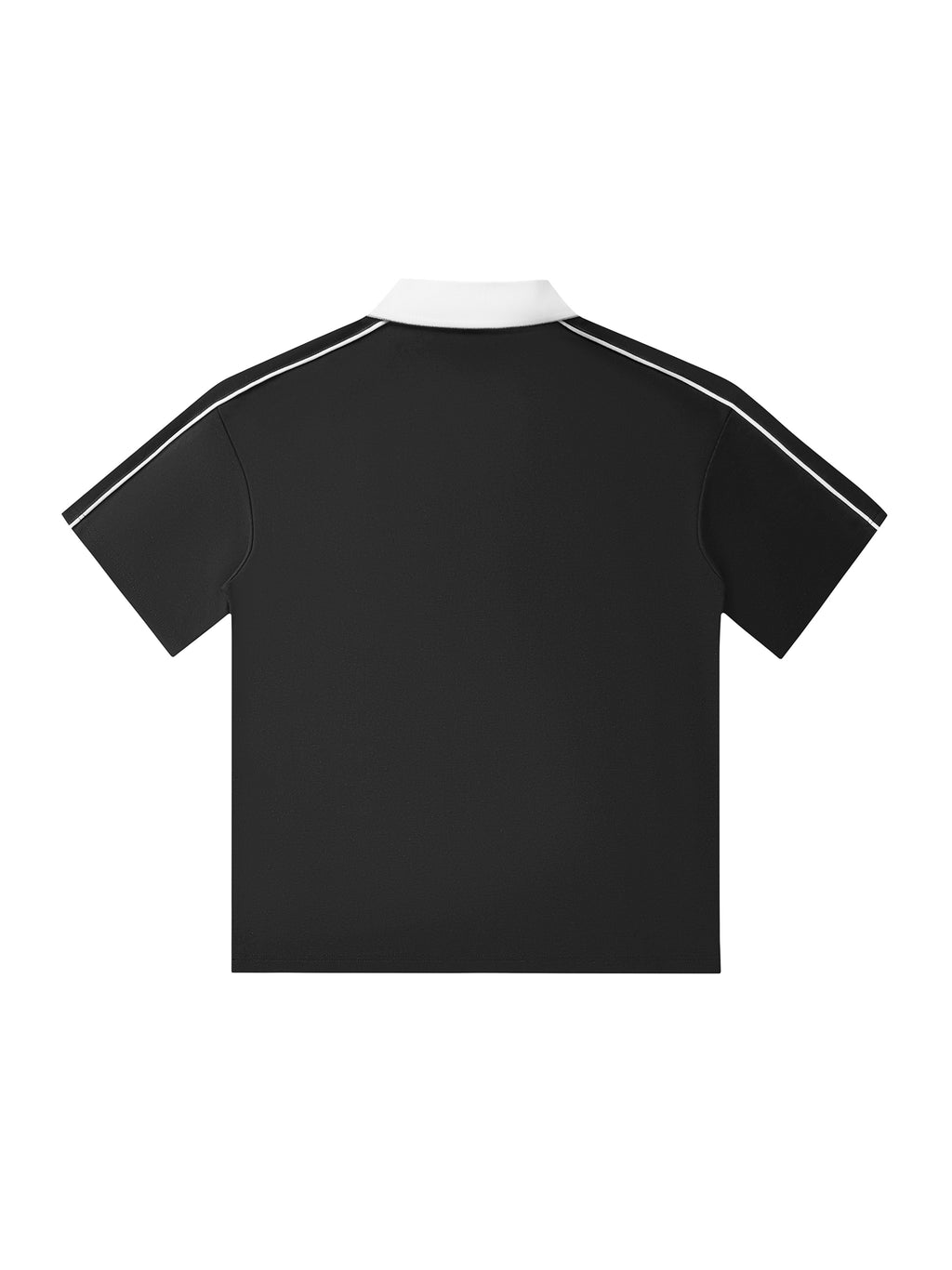 LewaVesi Contrast Collar Short-Sleeve Polo Shirt